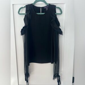 Amaryllis Black Ruffle Sleeve Top